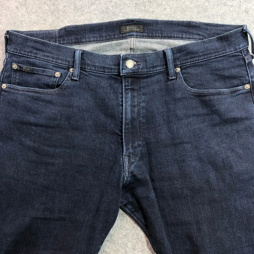 Polo Ralph Lauren Mens Jeans 38/30 Varick Slim Straight Dark Indigo Stretch